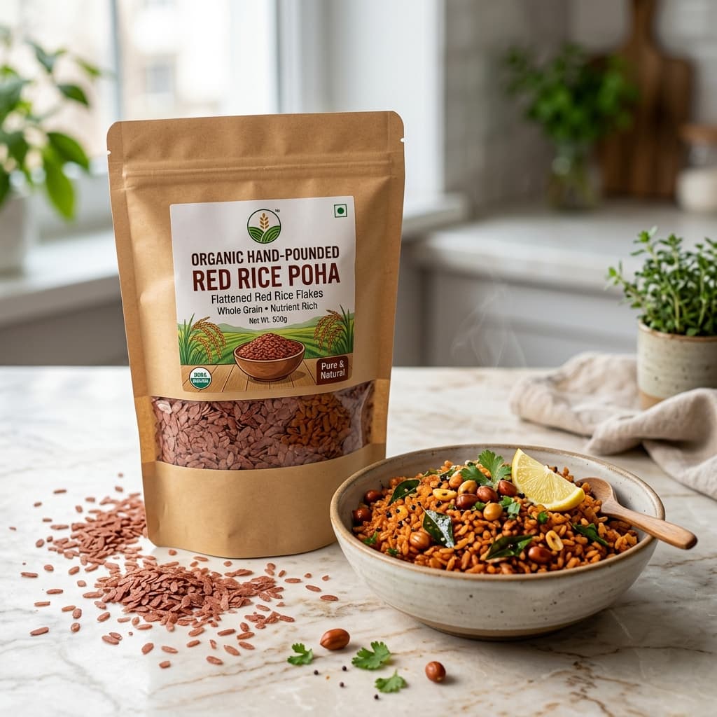 Whole Grain Brown Rice Poha (Bran-Rich Sustained Energy) — Buy Online at Makhana Gold Whole Grain Brown Rice Poha (Bran-Rich Sustained Energy)